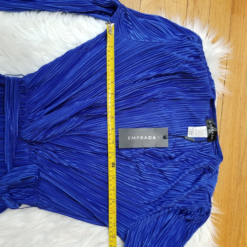 EMPRADA New!! Long Sleeve V Neck Jumpsuit, Royal Blue Color Size S. - Picture 11 of 14